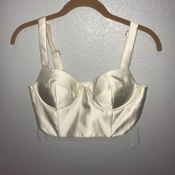 silver bustier crop top